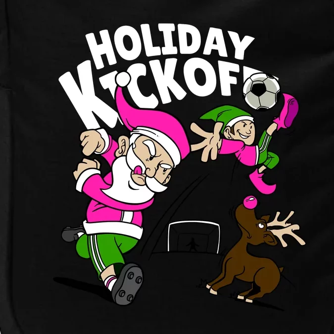 Holiday Kickoff Christmas Santa Elf Reindeer Funny Soccer Impact Tech Backpack