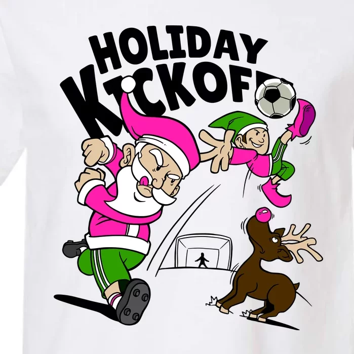 Holiday Kickoff Christmas Santa Elf Reindeer Funny Soccer Garment-Dyed Heavyweight T-Shirt