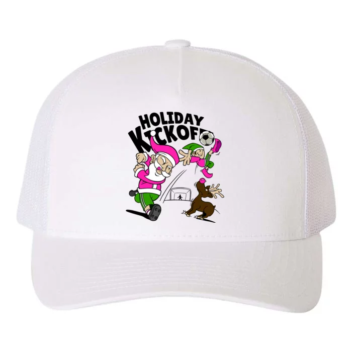 Holiday Kickoff Christmas Santa Elf Reindeer Funny Soccer Yupoong Adult 5-Panel Trucker Hat