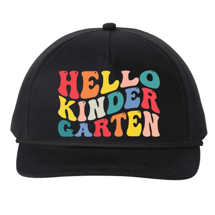 hello kindergarten crew teacher Back To School Retro Vintage Snapback Five-Panel Rope Hat