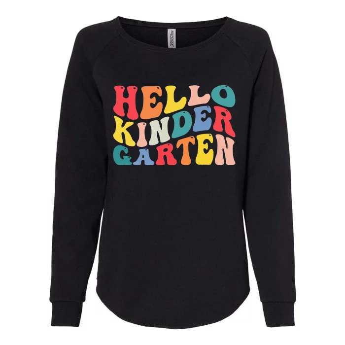 hello kindergarten crew teacher Back To School Retro Vintage Womens California Wash Sweatshirt