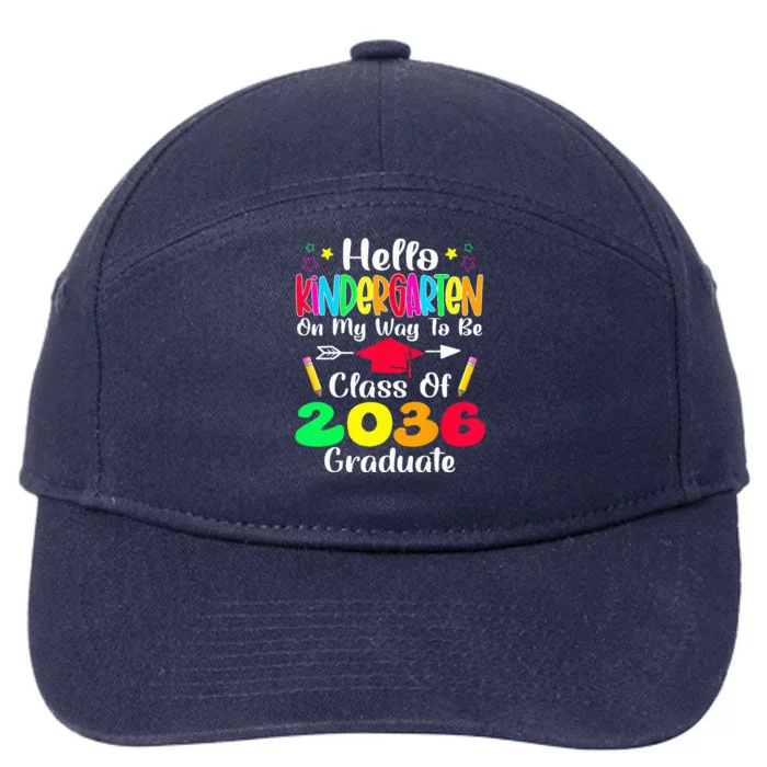 Hello Kindergarten Class Of 2036 Grow With Me Back To School 7-Panel Snapback Hat