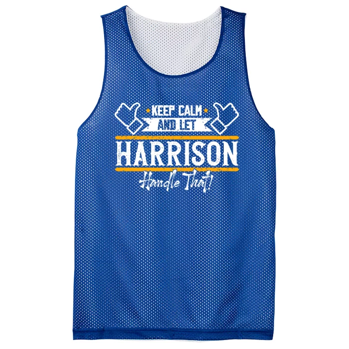 Harrison Keep Calm And Let Harrison Handle That Gift Mesh Reversible Basketball Jersey Tank