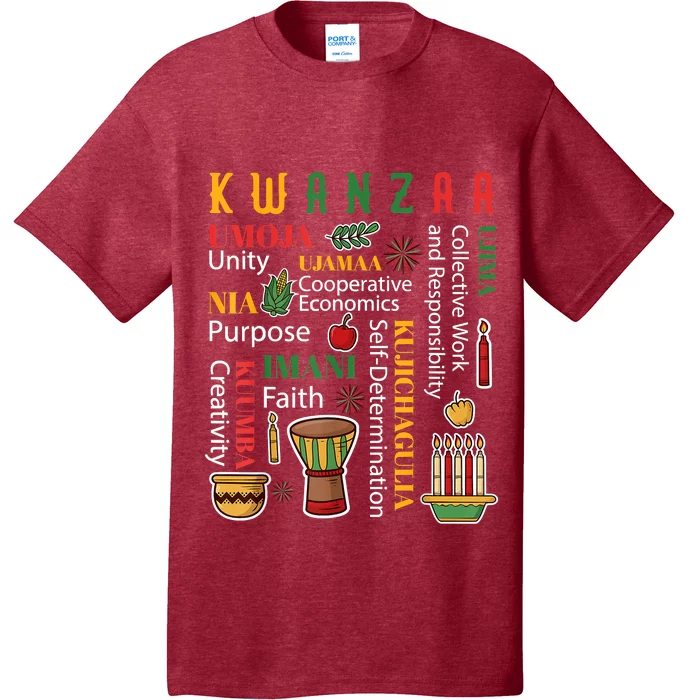 Happy Kwanzaa Drum Kinara Seven Candles Africa Celebration T-Shirt