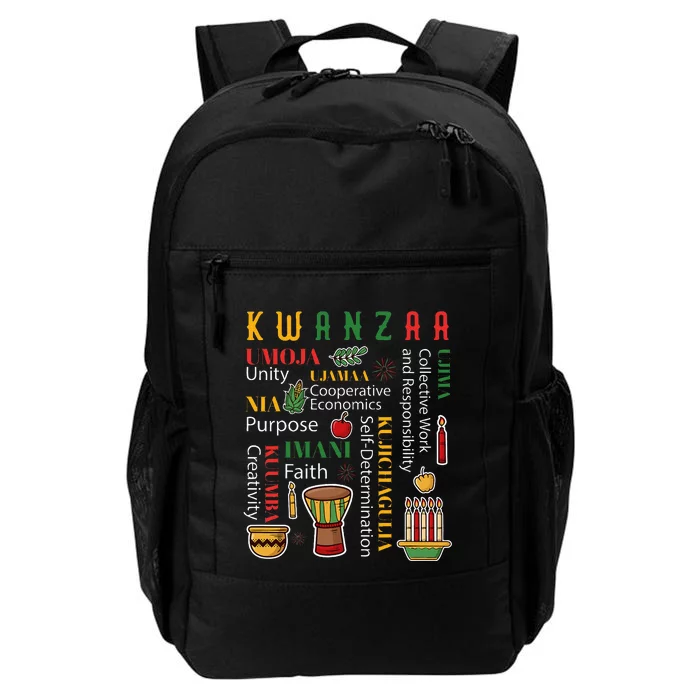 Happy Kwanzaa Drum Kinara Seven Candles Africa Celebration Daily Commute Backpack