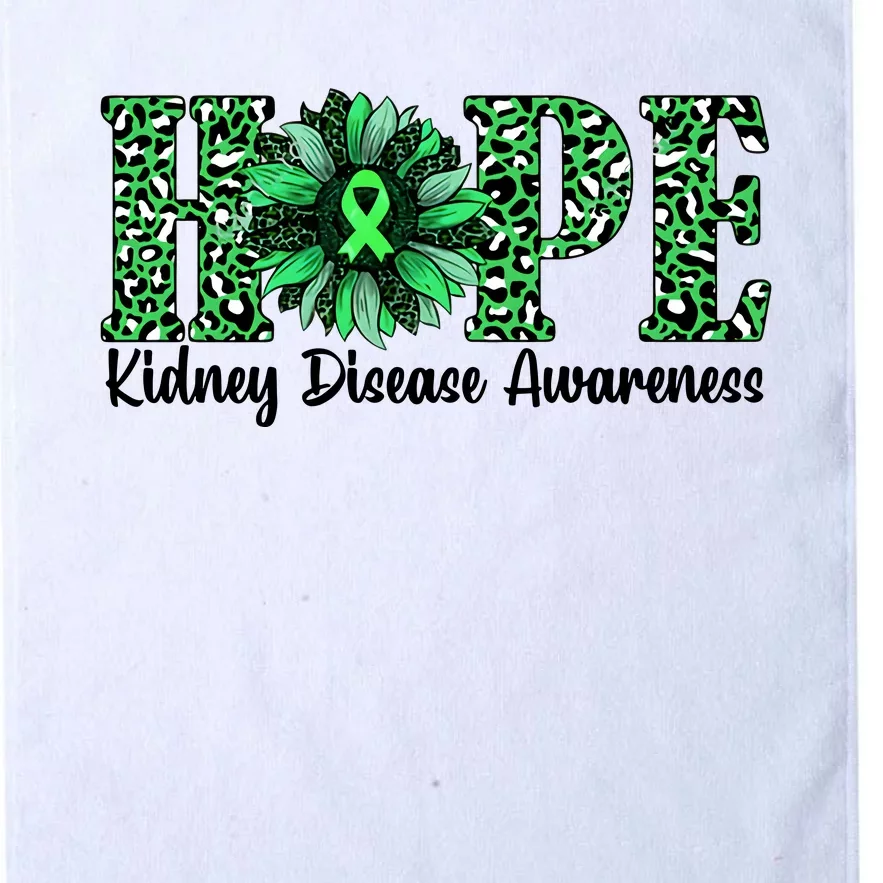 Hope Kidney Disease Awareness Leopard Sunflower Green Ribbons Healthier Platinum Collection Golf Towel