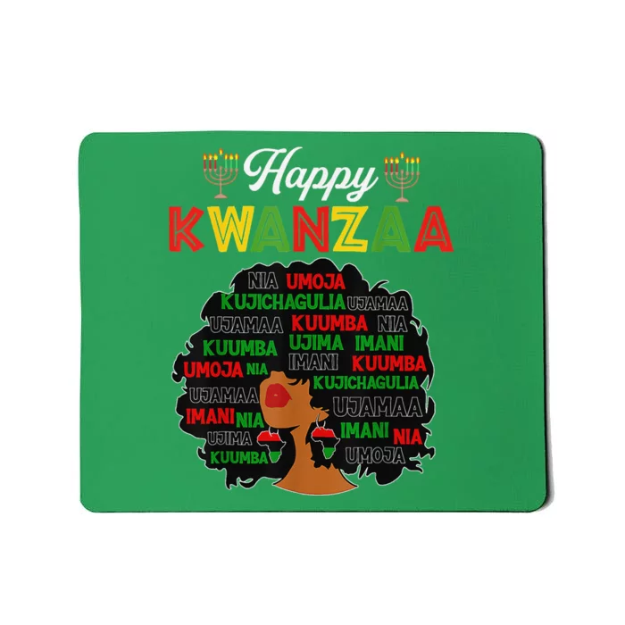 Happy Kwanzaa Decorations African American Seven Principles Mousepad