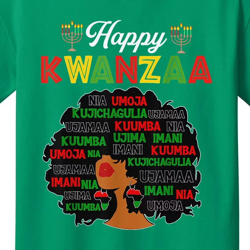 Happy Kwanzaa Decorations African American Seven Principles Kids T-Shirt