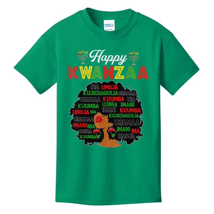 Happy Kwanzaa Decorations African American Seven Principles Kids T-Shirt