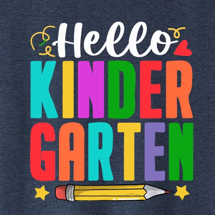 Hello Kindergarten First Day Of School Teachers Students Women's Crop Top Tee