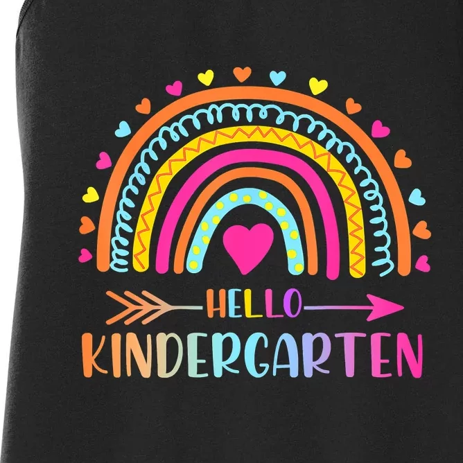 Hello Kindergarten Funny Rainbow Women's Racerback Tank