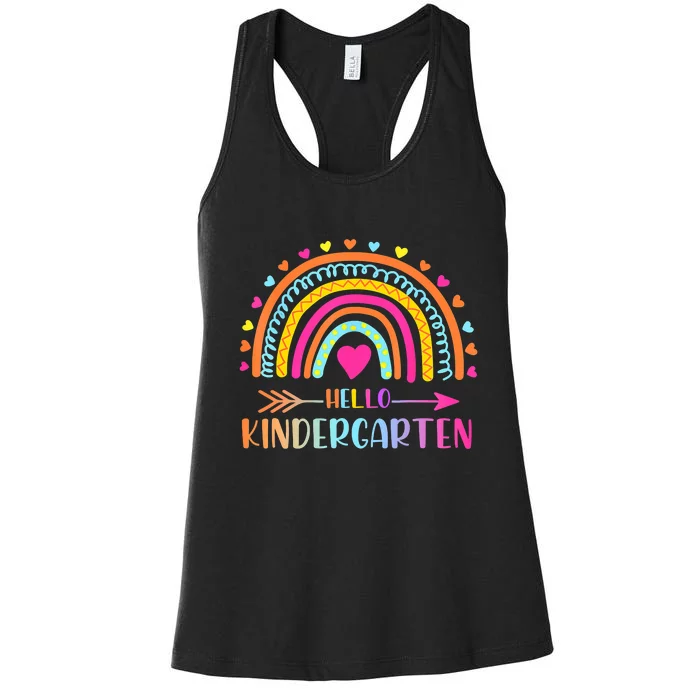 Hello Kindergarten Funny Rainbow Women's Racerback Tank