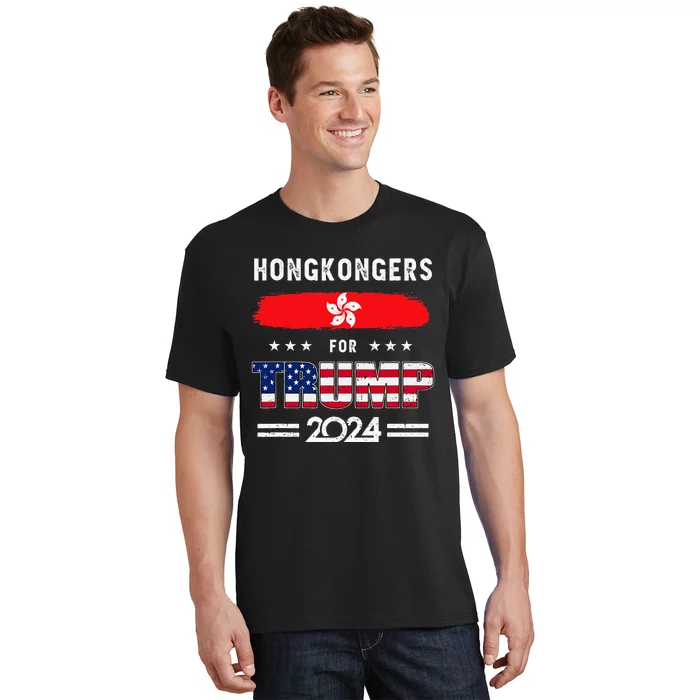 Hong Kongers For Trump 2024 Hong Kong Flag Patriotic T-Shirt