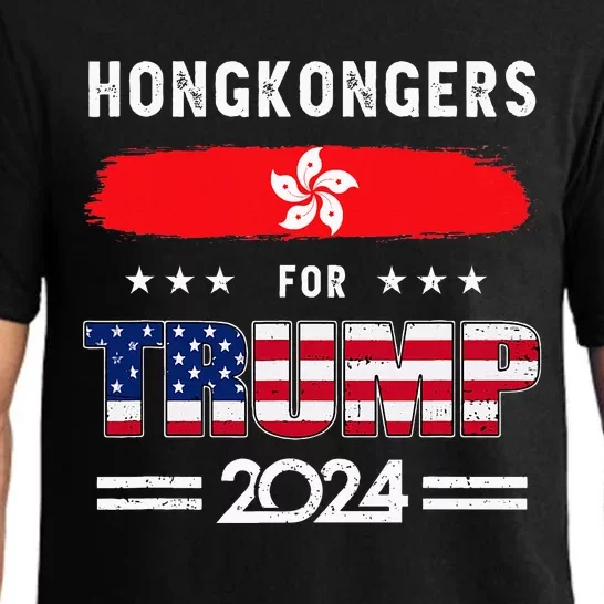 Hong Kongers For Trump 2024 Hong Kong Flag Patriotic Pajama Set