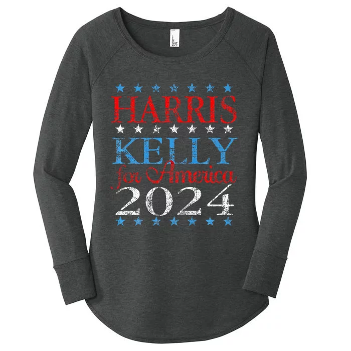 Harris Kelly For America 2024 Kamala Harris Mark Kelly Women's Perfect Tri Tunic Long Sleeve Shirt