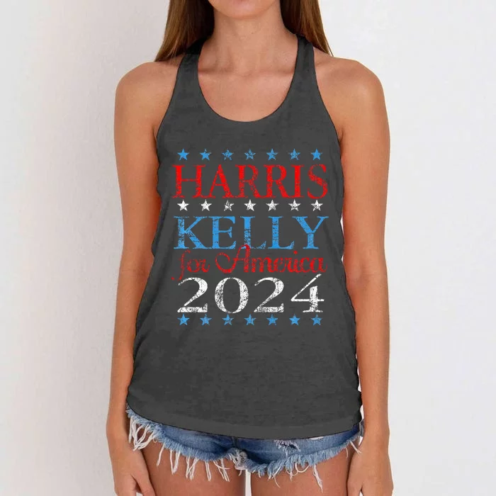 Harris Kelly For America 2024 Kamala Harris Mark Kelly Women's Knotted Racerback Tank