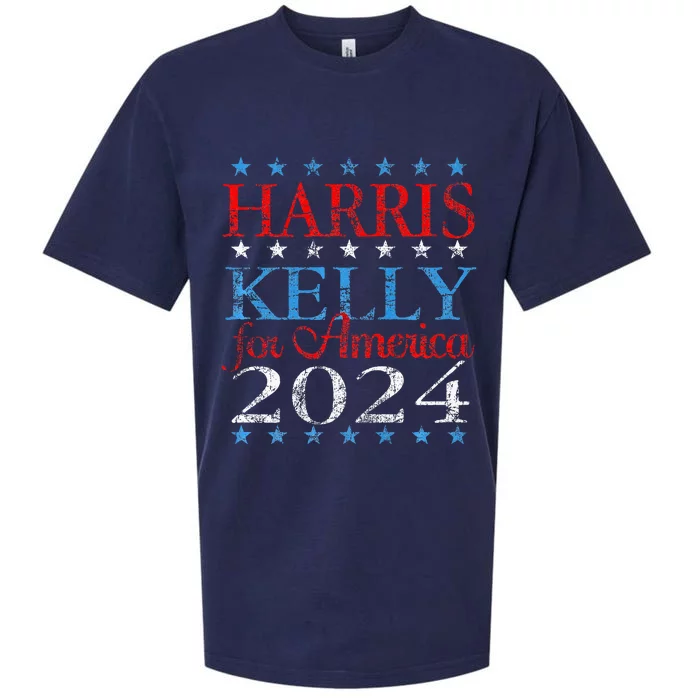 Harris Kelly For America 2024 Kamala Harris Mark Kelly Sueded Cloud Jersey T-Shirt