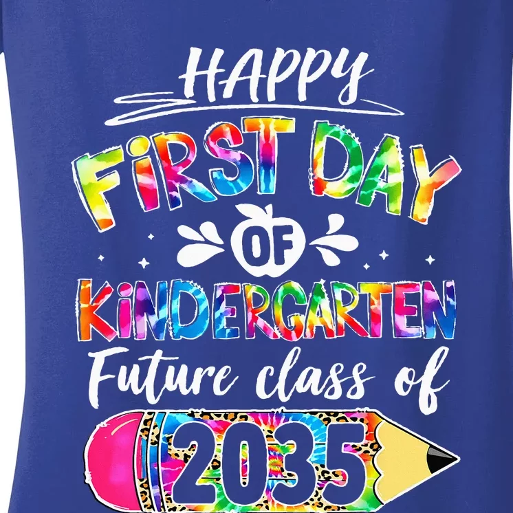 Hello Kindergarten First Day Of Kindergarten Class Of 2035 Women's V-Neck T-Shirt