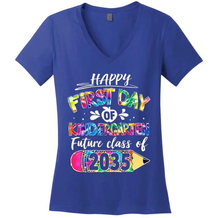 Hello Kindergarten First Day Of Kindergarten Class Of 2035 Women's V-Neck T-Shirt