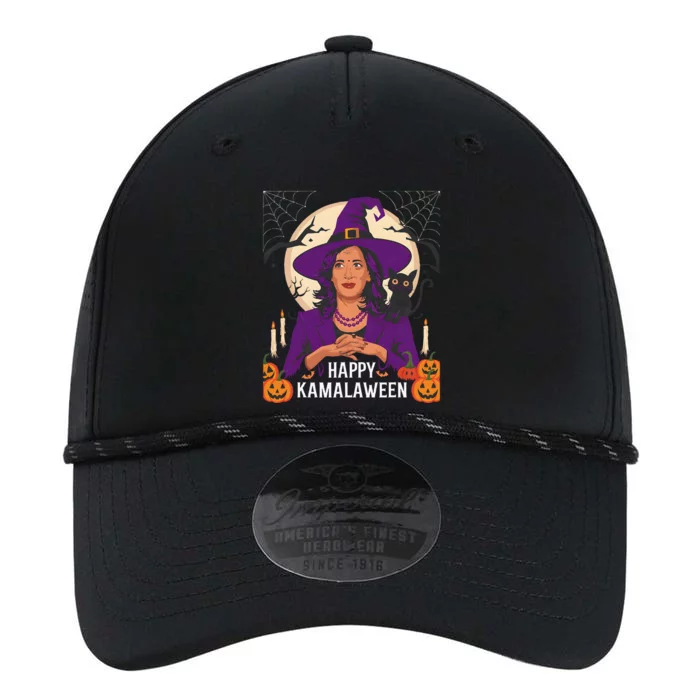 Happy Kamalaween Funny Halloween Kamala Harris Witchy Cat Performance The Dyno Cap