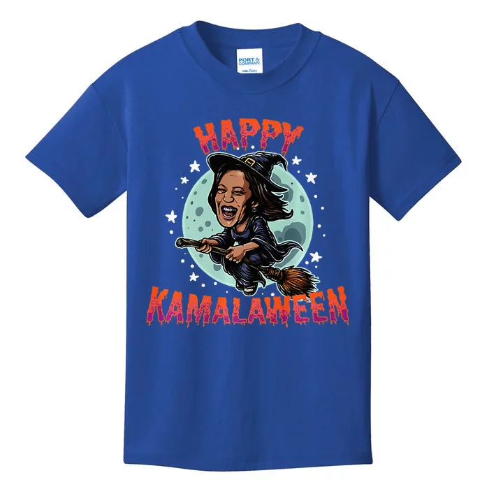 Happy Kamalaween Funny Kamala Harris 2024 Halloween Witch Kids T-Shirt