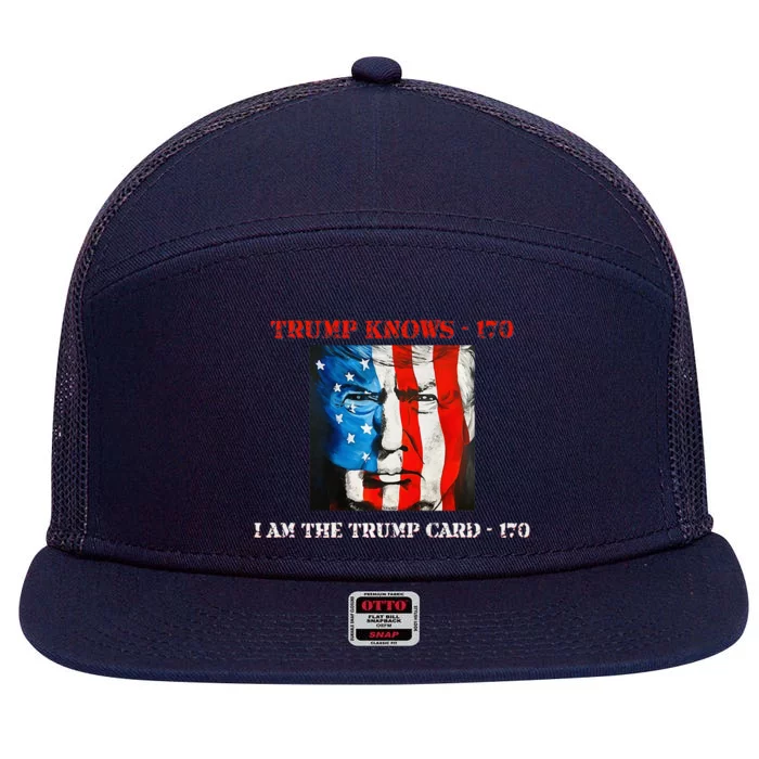 He Knows 7 Panel Mesh Trucker Snapback Hat