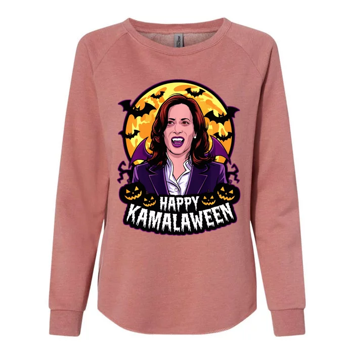 Halloween Kamala Harris Vampire Happy Kamalaween Halloween Long Sleeve Womens California Wash Sweatshirt