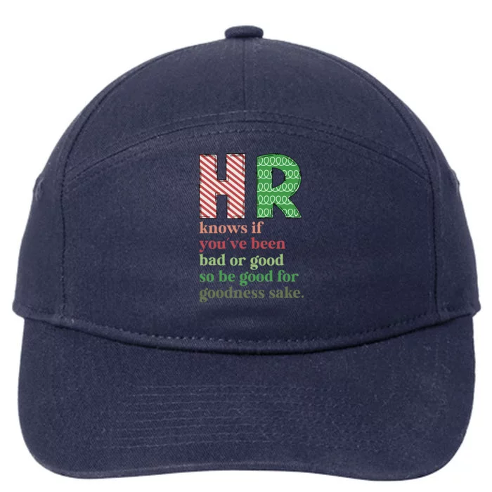 HR Knows If You've Been Bad Or Good Funny Christmas Party 7-Panel Snapback Hat