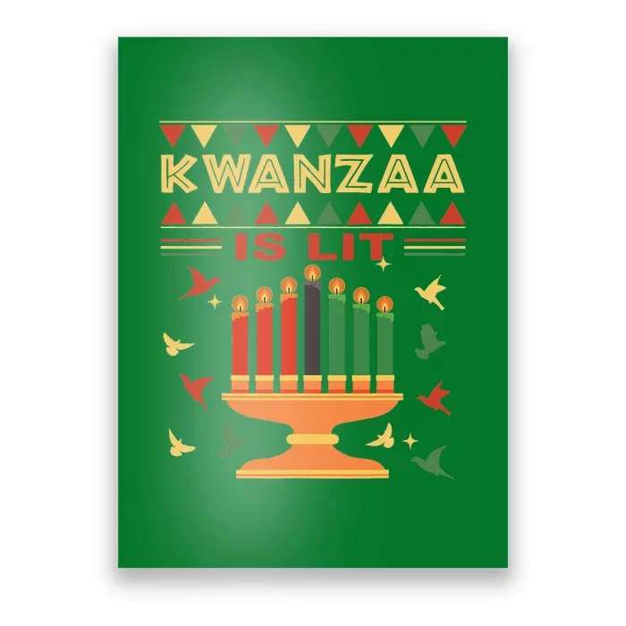 Happy Kwanzaa It's Lit African American Poster