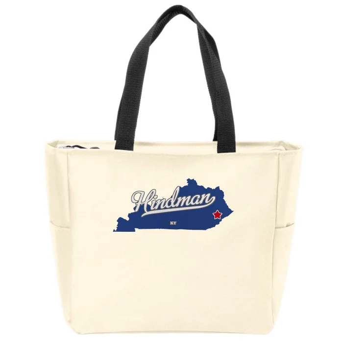 Hindman Kentucky Ky Map Zip Tote Bag