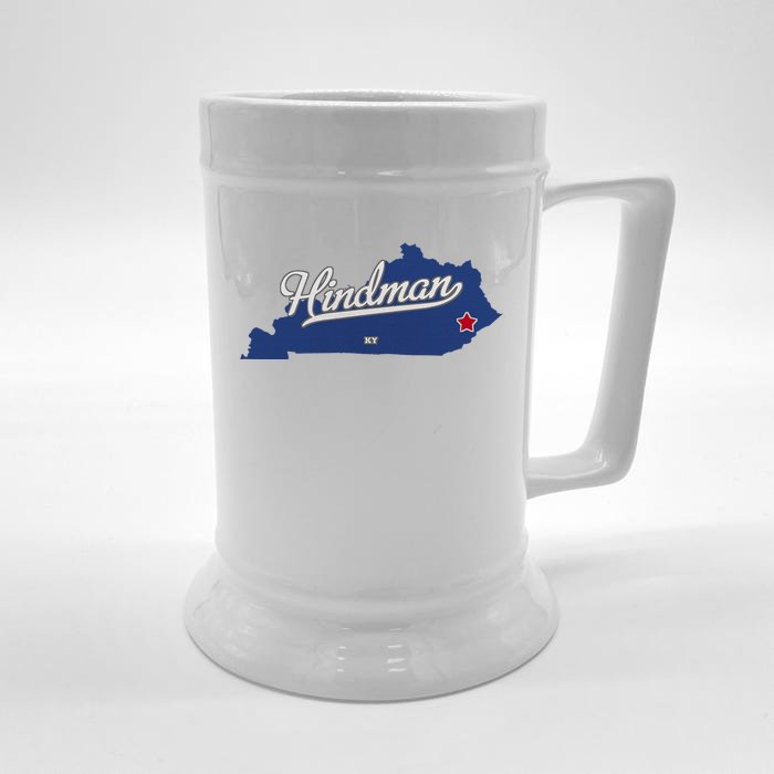 Hindman Kentucky Ky Map Front & Back Beer Stein