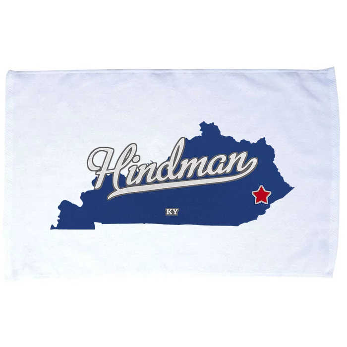 Hindman Kentucky Ky Map Microfiber Hand Towel