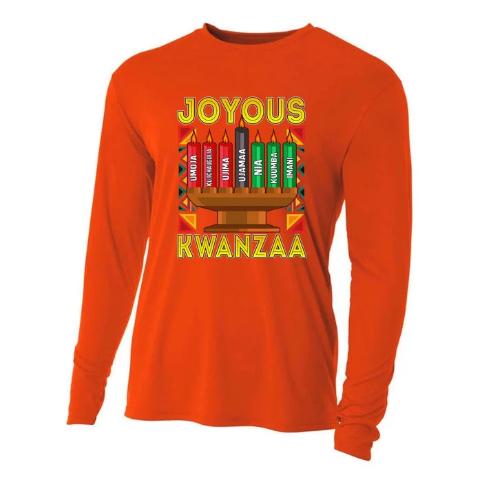 Happy Kwanzaa Kinara Candles African American Holiday Cooling Performance Long Sleeve Crew