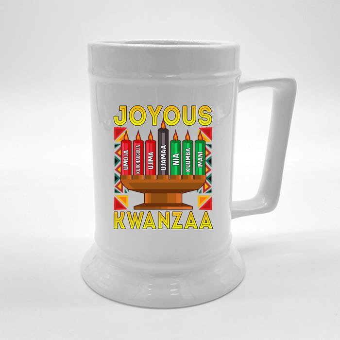 Happy Kwanzaa Kinara Candles African American Holiday Front & Back Beer Stein