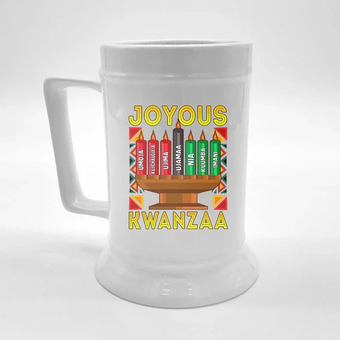 Happy Kwanzaa Kinara Candles African American Holiday Front & Back Beer Stein