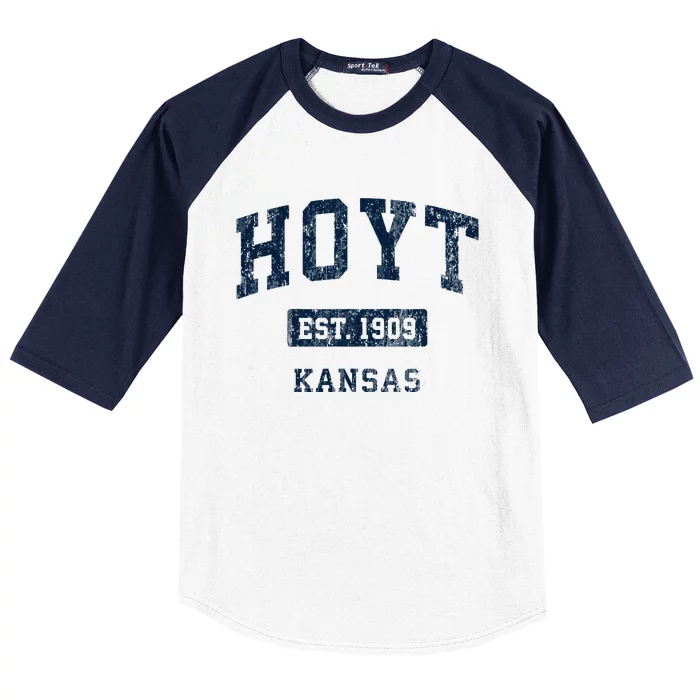 Hoyt Kansas Ks Vintage Sports Established Baseball Sleeve Shirt