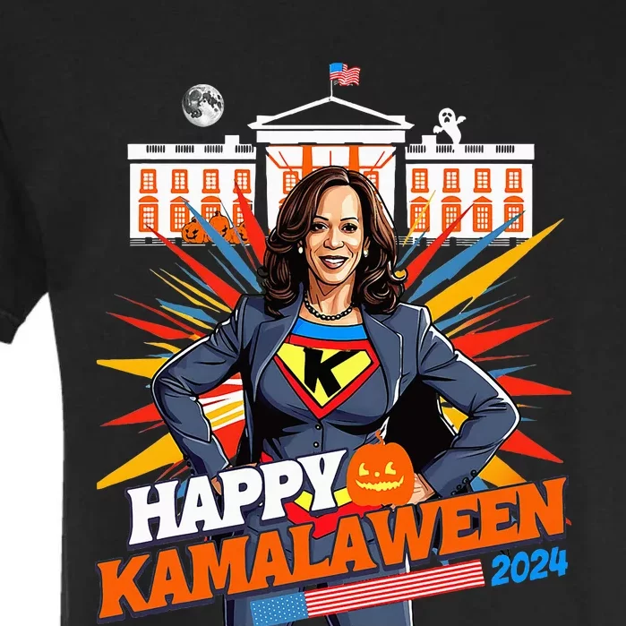 Happy Kamalaween Kamala Harris Halloween Cat Ladies Witches Garment-Dyed Heavyweight T-Shirt