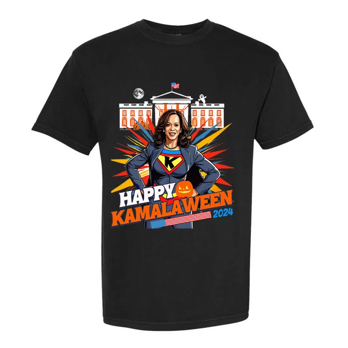 Happy Kamalaween Kamala Harris Halloween Cat Ladies Witches Garment-Dyed Heavyweight T-Shirt