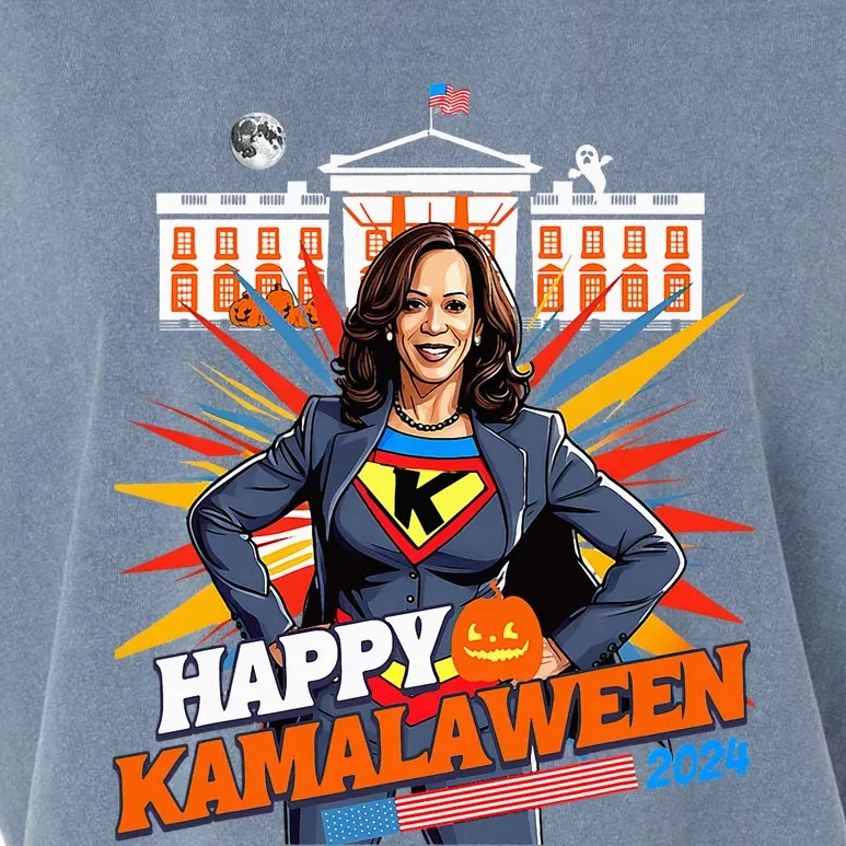 Happy Kamalaween Kamala Harris Halloween Cat Ladies Witches Garment-Dyed Women's Muscle Tee