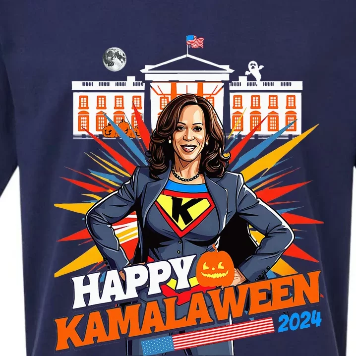 Happy Kamalaween Kamala Harris Halloween Cat Ladies Witches Sueded Cloud Jersey T-Shirt