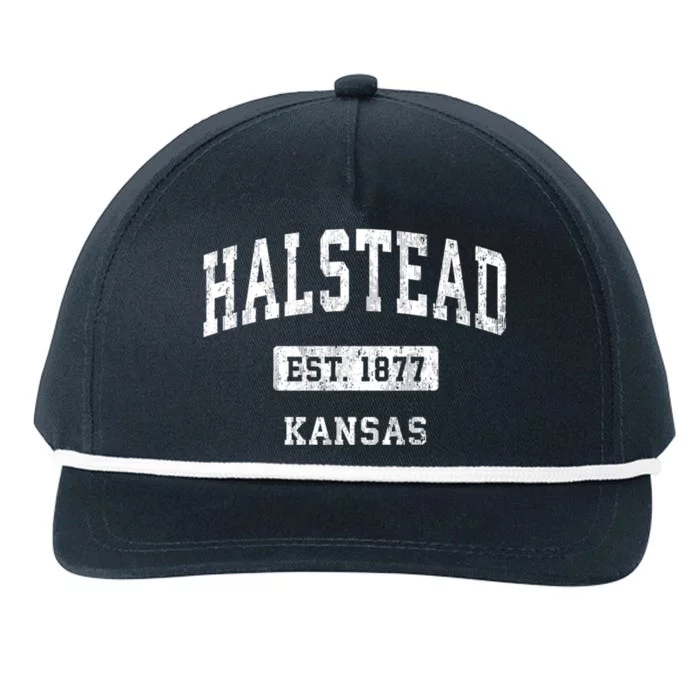 Halstead Kansas Ks Vintage Sports Established Design Snapback Five-Panel Rope Hat