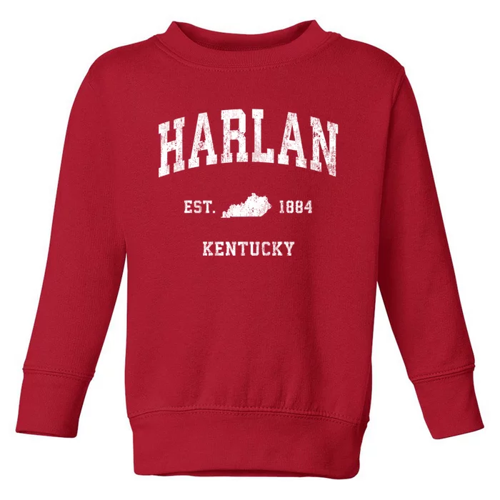 Harlan Kentucky Ky Vintage Established Athletic Sports Design Toddler Sweatshirt