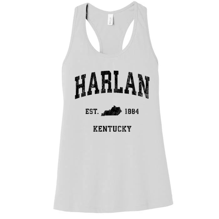 Harlan Kentucky Ky Vintage Established Athletic Sports Design Women's Racerback Tank