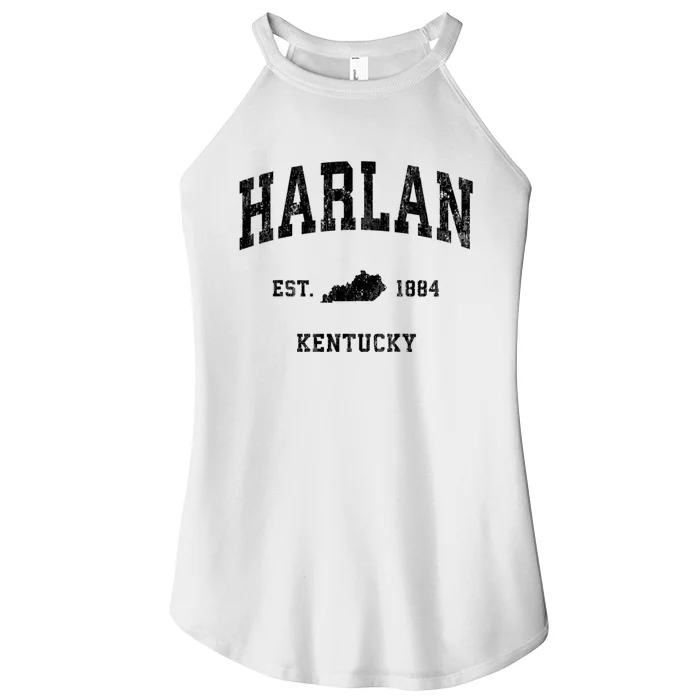 Harlan Kentucky Ky Vintage Established Athletic Sports Design Women’s Perfect Tri Rocker Tank