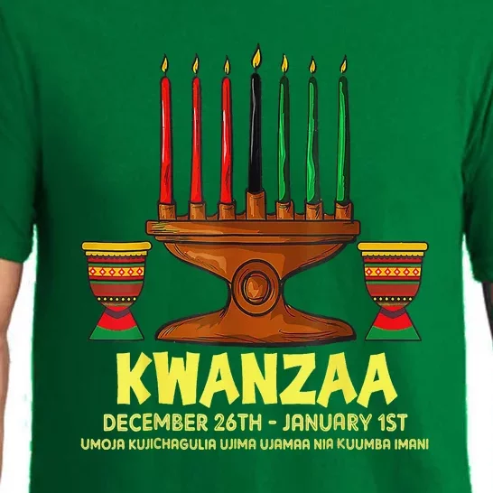 Happy Kwanzaa Kinara Candles African American Christmas Day Pajama Set