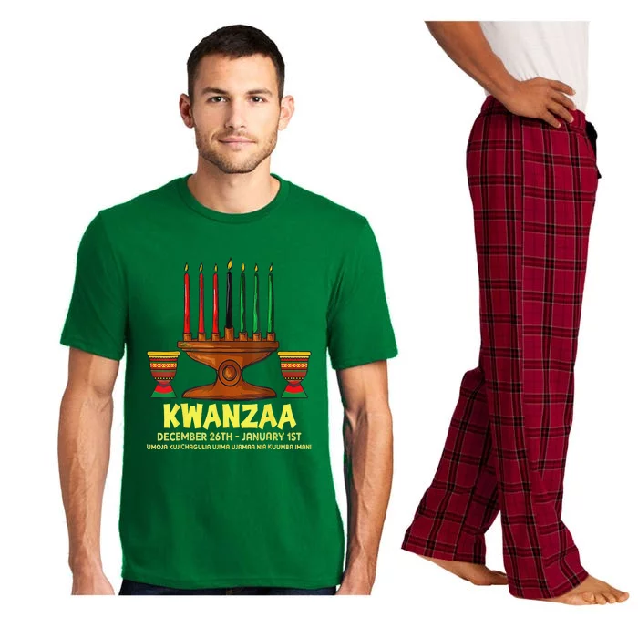 Happy Kwanzaa Kinara Candles African American Christmas Day Pajama Set