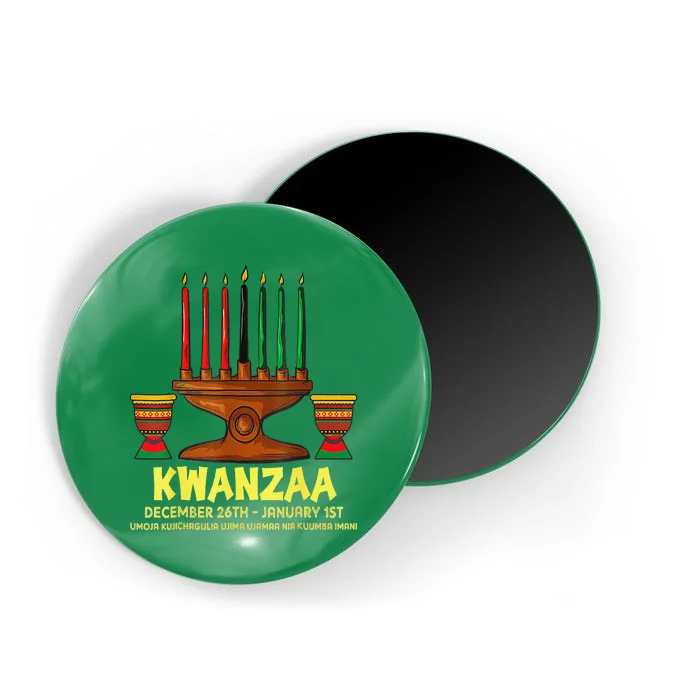 Happy Kwanzaa Kinara Candles African American Christmas Day Magnet