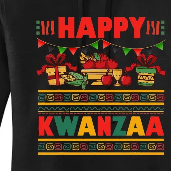 Happy Kwanzaa Kinara Candles African American Christmas Xmas Women's Pullover Hoodie