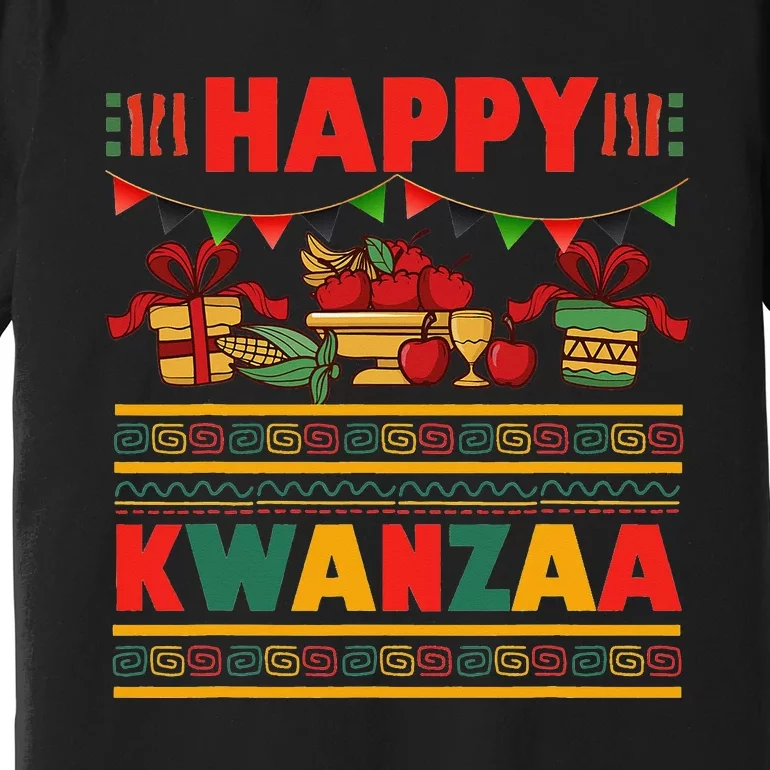 Happy Kwanzaa Kinara Candles African American Christmas Xmas Premium T-Shirt