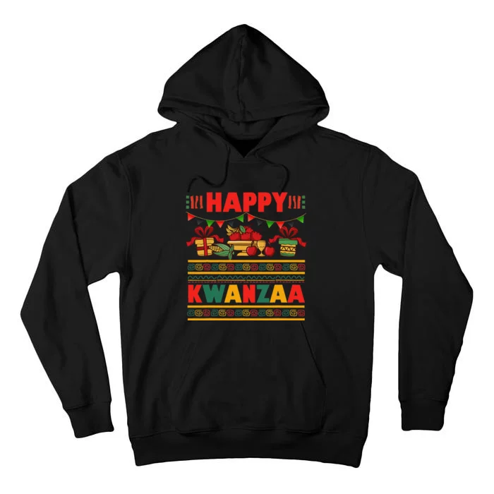 Happy Kwanzaa Kinara Candles African American Christmas Xmas Tall Hoodie